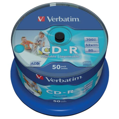 CD-R AZO Verbatim 52x 700 MB spindle case da 50 cd - 43438